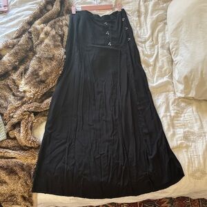 Dolls Kill Widow Black Studded Maxi skirt with high slit